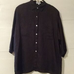 Pamela M 100/% Linen blouse sz L